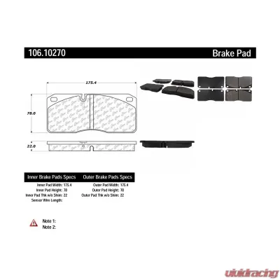 Posi-Quiet Extended Wear Brake Pads with Shims 106.10270 - 106.10270