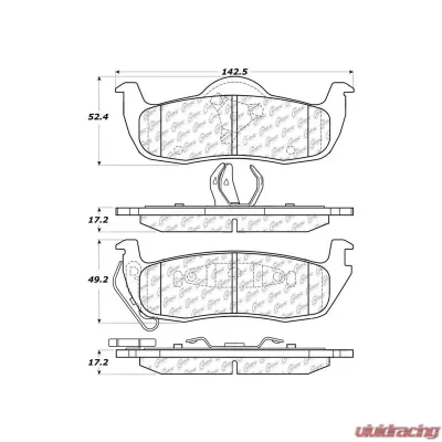 Posi-Quiet Extended Wear Brake Pads with Shims and Hardware 106.10870 - 106.10870