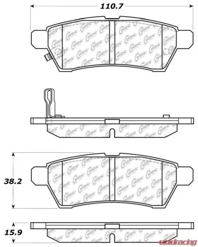 Posi-Quiet Extended Wear Brake Pads with Shims and Hardware 106.11000 - 106.11000