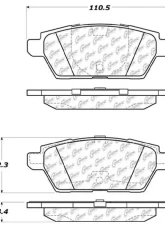 Posi-Quiet Extended Wear Brake Pads with Shims and Hardware 106.11610                                     - 106.11610 - Image 3