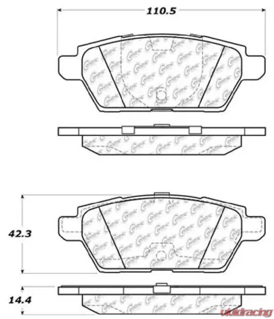 Posi-Quiet Extended Wear Brake Pads with Shims and Hardware 106.11610 - 106.11610