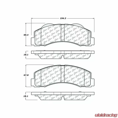 Posi-Quiet Extended Wear Brake Pads with Shims and Hardware 106.14140 - 106.14140