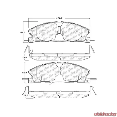 Posi-Quiet Extended Wear Brake Pads with Shims and Hardware 106.16111 - 106.16111