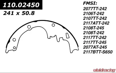 Centric C-Tek Brake Shoes 110.02450 - 110.02450