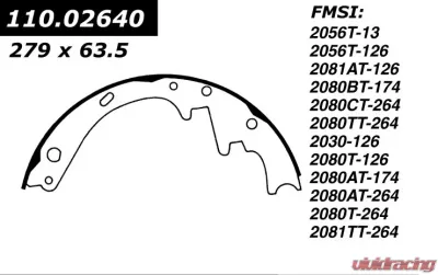Centric C-Tek Brake Shoes 110.02640 - 110.02640