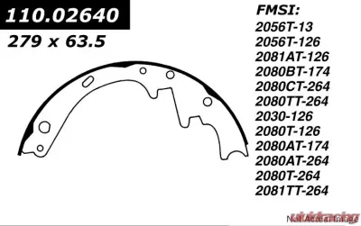 Centric C-Tek Brake Shoes 110.02640 - 110.02640