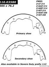 Centric C-Tek Brake Shoes 110.03580                                     - 110.03580 - Image 2