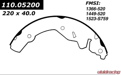 Centric C-Tek Brake Shoes 110.05200 - 110.05200