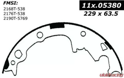 Centric C-Tek Brake Shoes 110.05380 - 110.05380