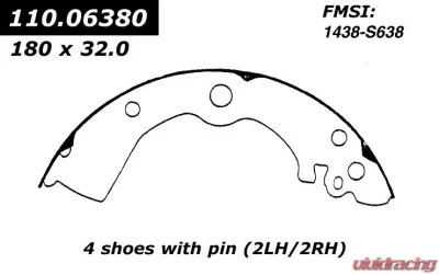 Centric C-Tek Brake Shoes 110.06380 - 110.06380