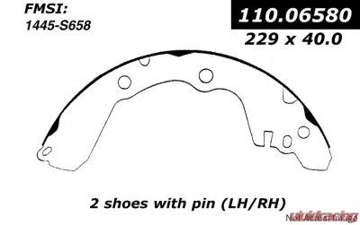 Centric C-Tek Brake Shoes 110.06580 - 110.06580