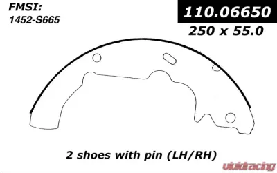 Centric C-Tek Brake Shoes 110.06650 - 110.06650