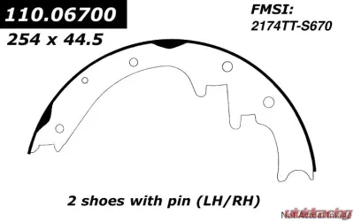 Centric C-Tek Brake Shoes 110.06700 - 110.06700