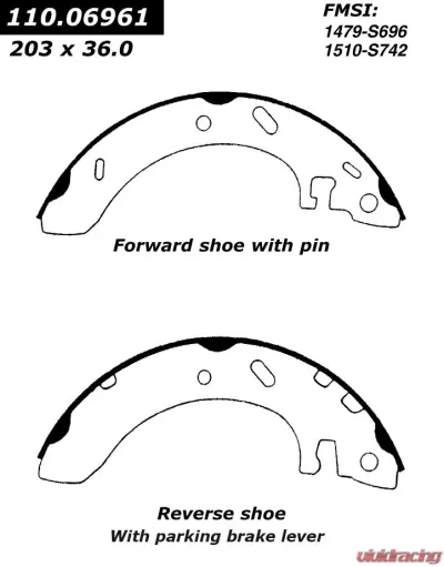 Centric C-Tek Brake Shoes 110.06961 - 110.06961