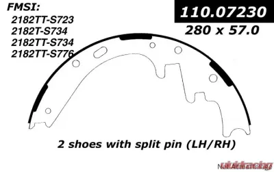 Centric C-Tek Brake Shoes 110.07230 - 110.07230