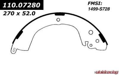 Centric C-Tek Brake Shoes 110.07280 - 110.07280