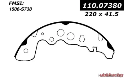 Centric C-Tek Brake Shoes 110.07380 - 110.07380