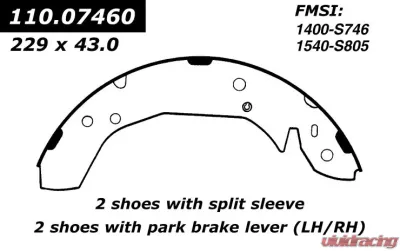 Centric C-Tek Brake Shoes 110.07460 - 110.07460