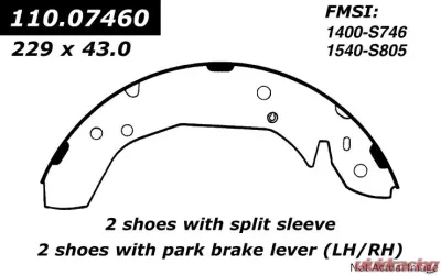 Centric C-Tek Brake Shoes 110.07460 - 110.07460