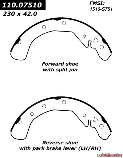 Centric C-Tek Brake Shoes 110.07510 - 110.07510