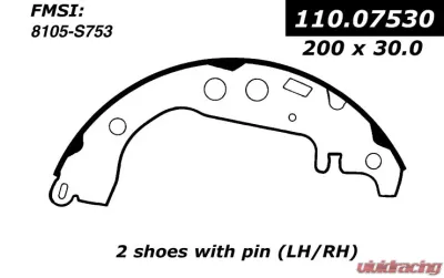 Centric C-Tek Brake Shoes 110.07530 - 110.07530