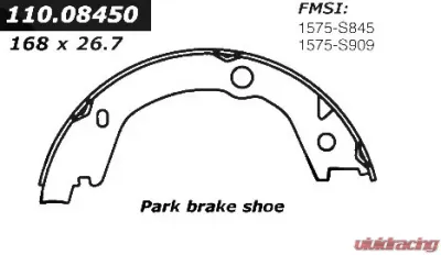 Centric C-Tek Parking Brake Shoes 110.08450 - 110.08450