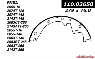 Centric Premium Brake Shoes 111.02650 - 111.02650