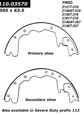 Centric Premium Brake Shoes 111.03570                                     - 111.03570 - Image 2
