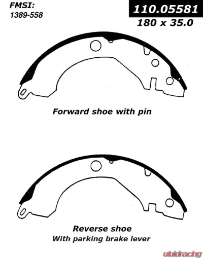 Centric Premium Brake Shoes 111.05581 - 111.05581