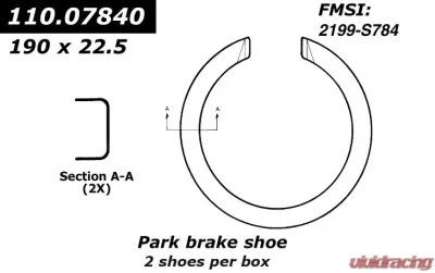 Centric Premium Parking Brake Shoes 111.07840 - 111.07840