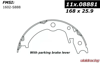 Centric Premium Parking Brake Shoes 111.08881 - 111.08881