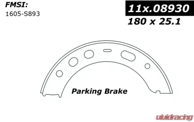 Centric Premium Parking Brake Shoes 111.08930 - 111.08930
