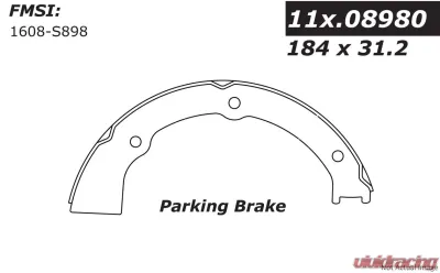 Centric Premium Parking Brake Shoes 111.08980 - 111.08980