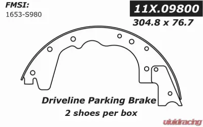 Centric Premium Parking Brake Shoes 111.09800 - 111.09800
