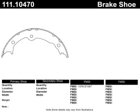 Centric Premium Parking Brake Shoes 111.10470