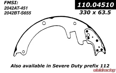 Centric Heavy Duty Brake Shoes 112.04510 - 112.04510