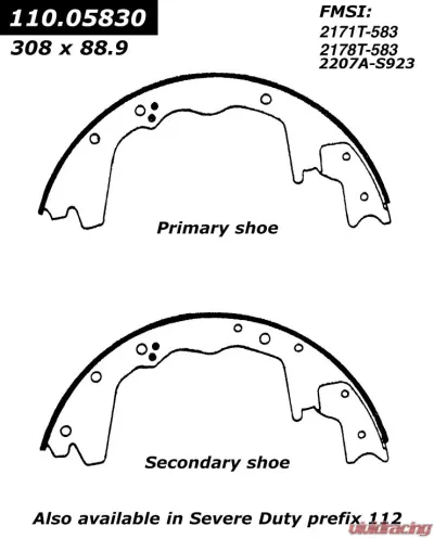Centric Heavy Duty Brake Shoes 112.05830 - 112.05830