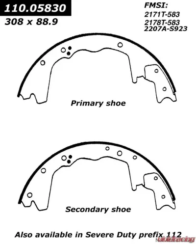 Centric Heavy Duty Brake Shoes 112.05830 - 112.05830