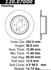 Centric Premium Brake Rotor 120.07000                                     - 120.07000 - Image 3