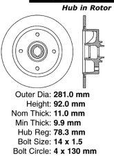 Centric Premium Brake Rotor 120.33006                                     - 120.33006 - Image 2