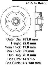 Centric Premium Brake Rotor 120.33006                                     - 120.33006 - Image 2