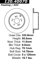 Centric Premium Brake Rotor 120.40070                                     - 120.40070 - Image 4