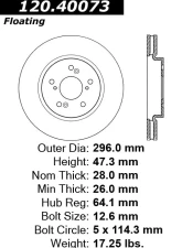 Centric Premium Brake Rotor 120.40073                                     - 120.40073 - Image 4