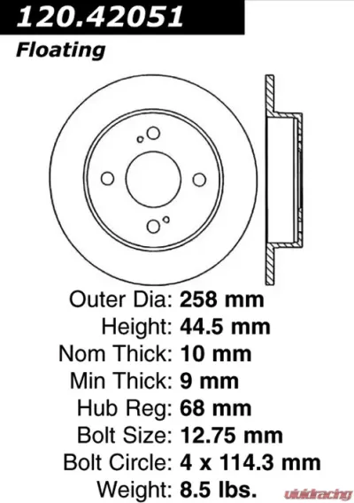 Centric Premium Brake Rotor 120.42051 - 120.42051