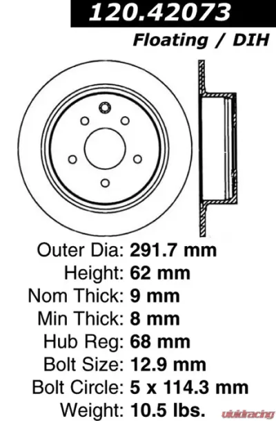 Centric Premium Brake Rotor 120.42073 - 120.42073