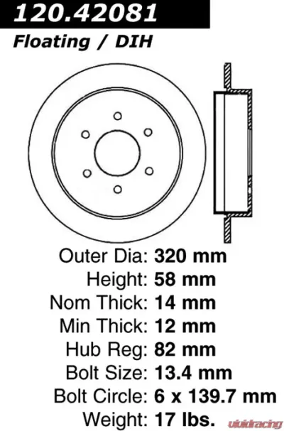 Centric Premium Brake Rotor 120.42081 - 120.42081