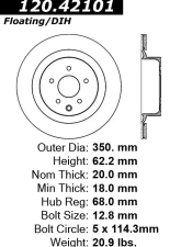 Centric Premium Brake Rotor 120.42101                                     - 120.42101 - Image 4