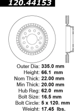 Centric Premium Brake Rotor 120.44153                                     - 120.44153 - Image 4