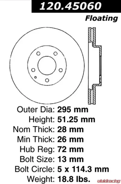 Centric Premium Brake Rotor 120.45060 - 120.45060