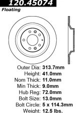 Centric Premium Brake Rotor 120.45074                                     - 120.45074 - Image 4